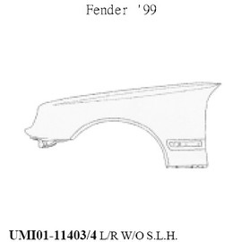 W210 96-02 Крыло лев без отв под поворот 99-02